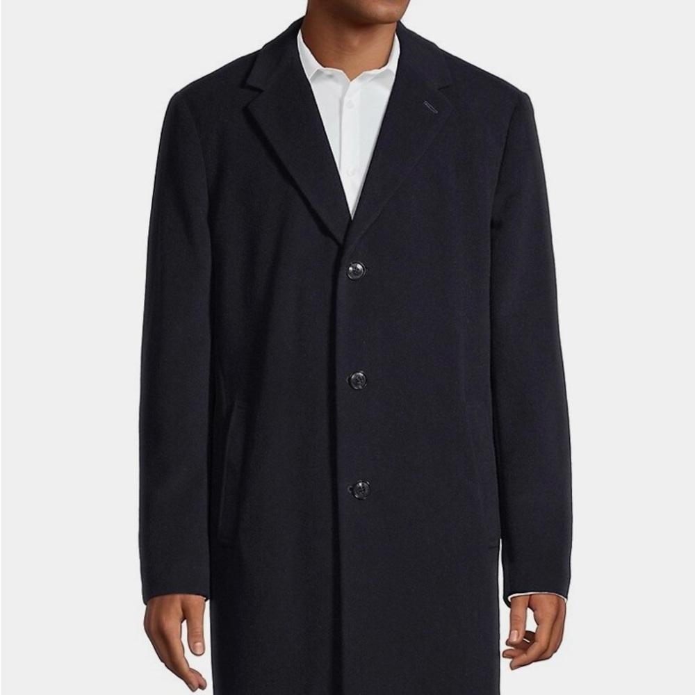 Tommy Hilfiger Navy Blue Single-breasted Topcoat w Tailored Silhouette w tags